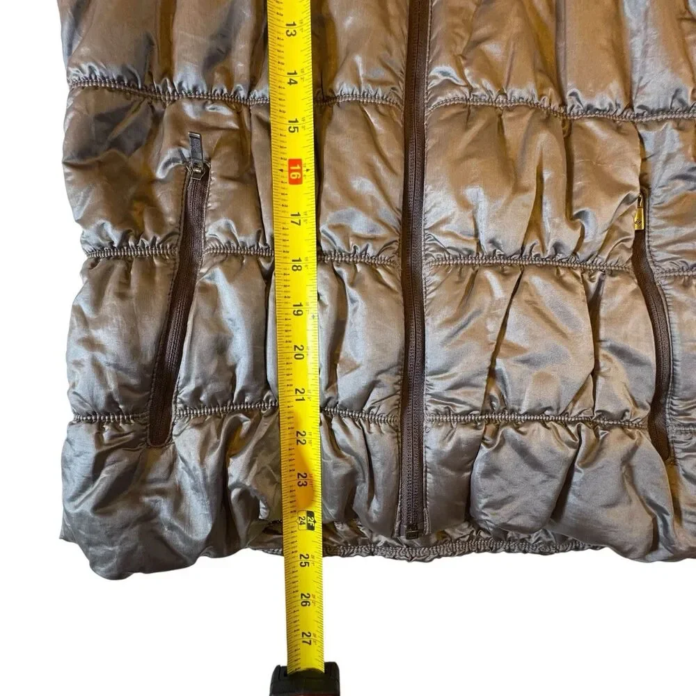 Columbia Puffer Jacket Womens XS Bronze Omni-Heat Hooded Full Zip Fashion Coat